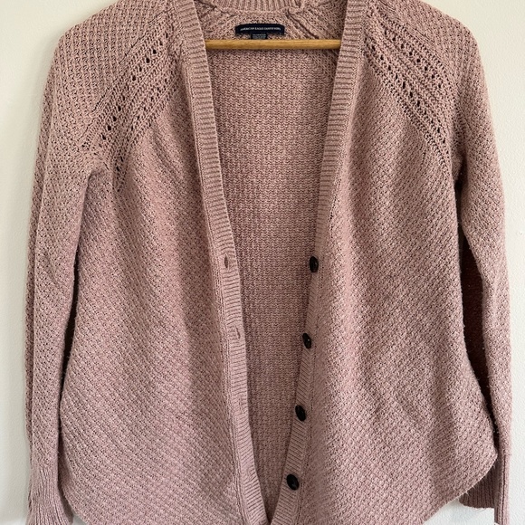 American Eagle Pink soft knit cardigan XS - Picture 3 of 5